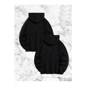 Sevgili Çift Kombini Örümcek Baskılı Kapüşonlu Sweatshirt Hoodie - Siyah