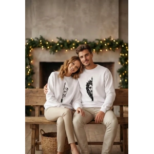 Sevgililer Günü Baskılı Oversize Bisiklet Yaka Sweatshirt - Beyaz