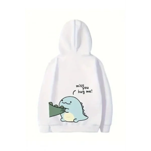 Sevgililer Günü Baskılı Oversize Kapüşonlu Sweatshirt Hoodie - Beyaz