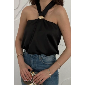 Lila Toka Detaylı Bluz - Lila