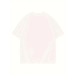 Thousand Baskılı Oversize Bisiklet Yaka T-shirt - Beyaz