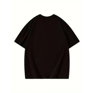 Thousand Baskılı Oversize Bisiklet Yaka T-shirt - Siyah