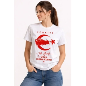 TÜRKİYE Ay Yıldız 2026 Dünya Kupasi Taraftar Forma T-Shirt - Beyaz