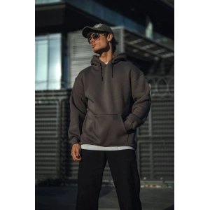 Üç İplik Penye Kapşonlu Basic SweatShirt - Antrasit