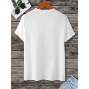 Unisex Baskılı Oversize T-Shirt - Beyaz