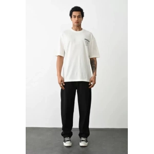 Unisex Baskılı Oversize T-Shirt - Beyaz