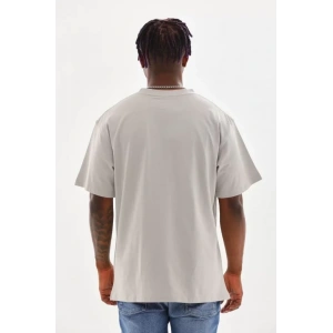Unisex Baskılı Oversize T-Shirt - Gri