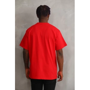 Unisex Baskılı Oversize T-Shirt - Kırmızı
