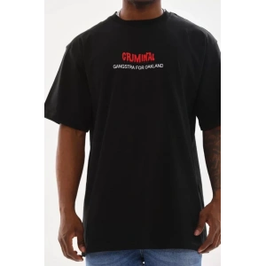 Unisex Baskılı Oversize T-Shirt - Siyah