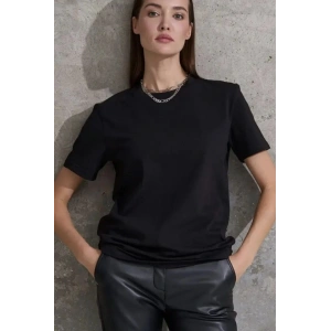 Unisex Kısa Kollu Bisiklet Yaka Basic Viskon Bluz