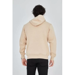 Unisex Tam Fermuarlı Kapşonlu  SweatShirt - Bej