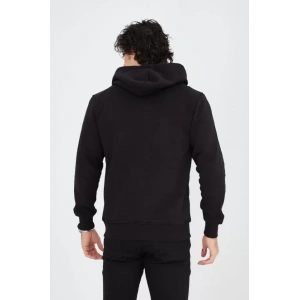 Unisex Tam Fermuarlı Kapşonlu  SweatShirt - Siyah