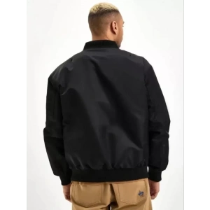 Unisex Uzun Kol Baskılı Bomber Ceket - Siyah