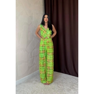Yeşil Pullu Yelek Ve Pantolon Takım