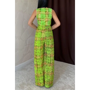 Yeşil Pullu Yelek Ve Pantolon Takım