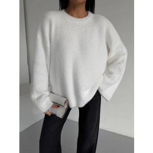 Yumuşak Dokulu Oversize Triko Kazak – Ekru - Ekru