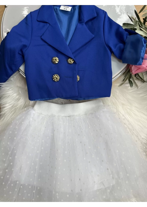 Melody Mavi Ceketli Kız Çocuk Takım