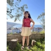 Kırmızı Dantel Bluz Fisto Etek Kız Çocuk Takım
