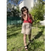 Kırmızı Dantel Bluz Fisto Etek Kız Çocuk Takım