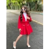 Melody Kırmızı Zincir Detaylı Kız Çocuk Takım