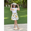 Melody Şapkalı Sarı Çiçek Detaylı 3 Parça Kız Çocuk Takım