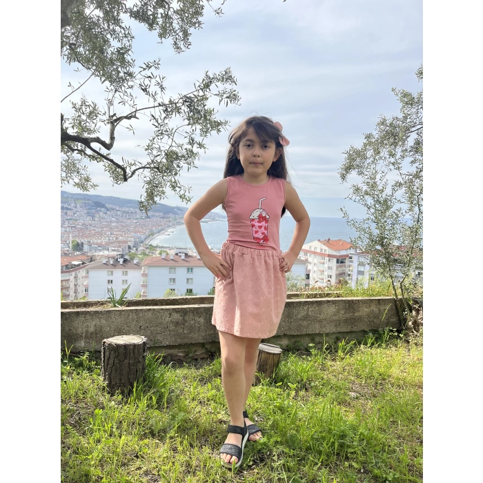 Fisto Etek Penye Üst Kız Çocuk Takım