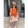 Melody Kiremit Renk Kız Çocuk Etekli Takım