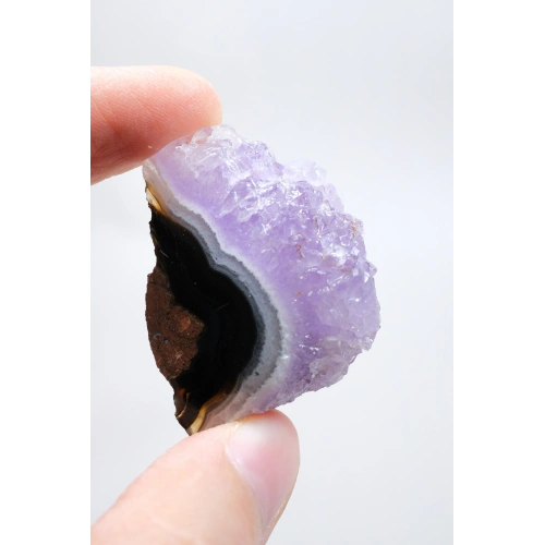 Ametist Agat Serbest Form, Lavanta Drus Kristal Taç, Jet Siyah & Beyaz Kale Bandı, 20g