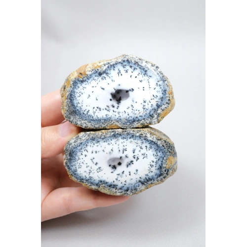 Mavi ve Kar Beyaz Merlinit - Dendritik Opal, 213g