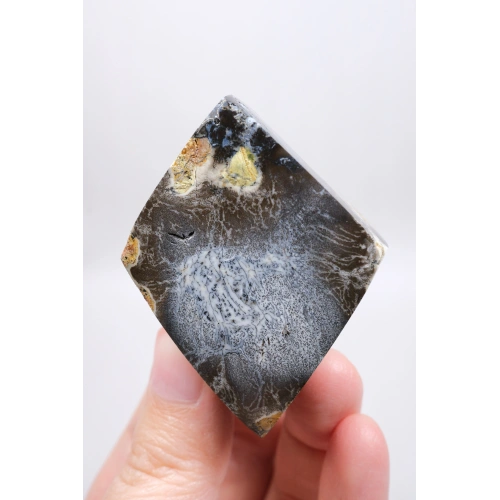 Dendritli Opal ve Agat ile Merlinite Harikası - Mükemmelliğe Parlatılmış!