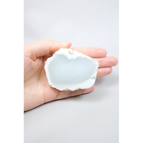 Ice Blue Opal Slice – Translucent Sky Blue Core with Milky White Porcelain Frame, 140g