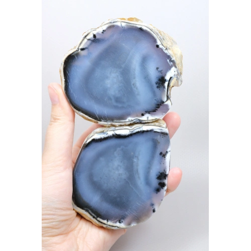 Büyük Merlinite Çifti (Dendiritik Opal) - Cilalanmış Eşleşen Yarım, Müze Kalitesi Numune (468g)