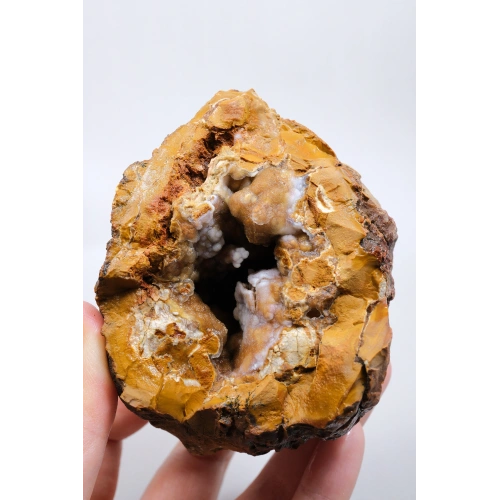 Oker Sarısı Dendritik Opal (Merlinit) ile Soluk Gökyüzü Mavisi Drüzy Jeot, 390g