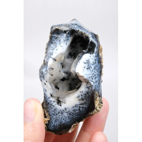 Rare Merlinite (Dendritic Opal) Geode – Natural 3D Tree-Like Dendrites | One of a Kind Specimen, 81g