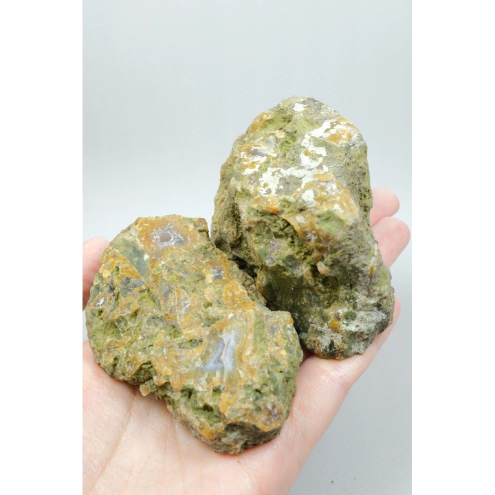 Almus Akik Çifti, Sarı Yeşil Tüylü Karadeniz Akik Taşı, Alev Kırmızı Drüzy Jeot ve Lila Bantlı