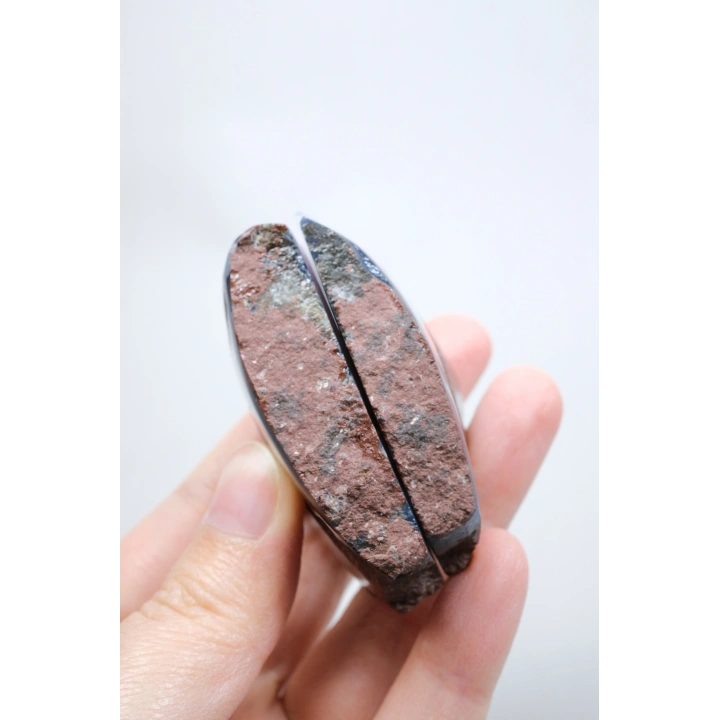 Mor taşlı Akik Çifti, Matrisinde Koyu Mavi Çizgiler, 120g