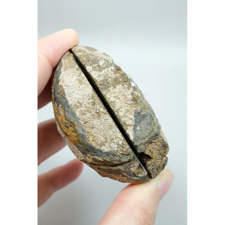 Paire dagate de la mer Noire, agate à plume brune et agate bandée lavande