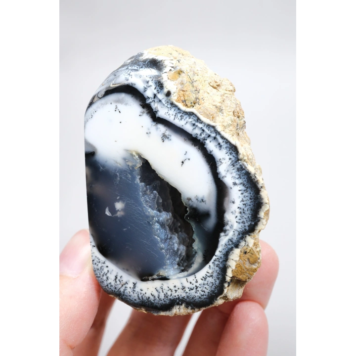 Mavi ve Beyaz Merlinit Jeot Çifti - Yarı Saydam Çekirdek 3D Dendritler Botryoidal Matris, 209g