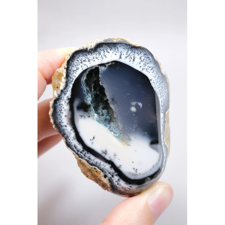 Mavi ve Beyaz Merlinit Jeot Çifti - Yarı Saydam Çekirdek 3D Dendritler Botryoidal Matris, 209g