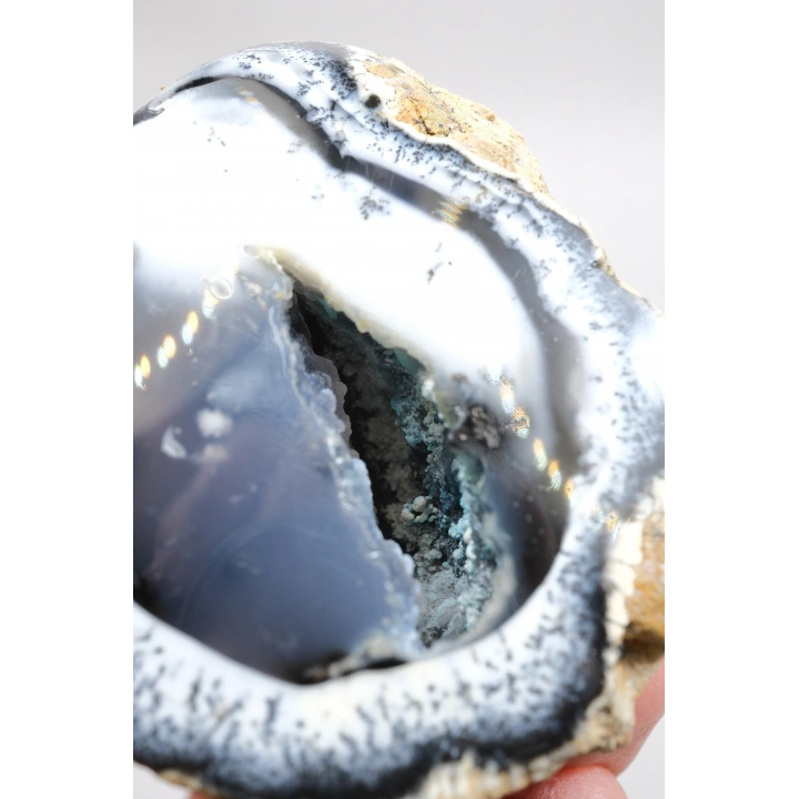 Mavi ve Beyaz Merlinit Jeot Çifti - Yarı Saydam Çekirdek 3D Dendritler Botryoidal Matris, 209g