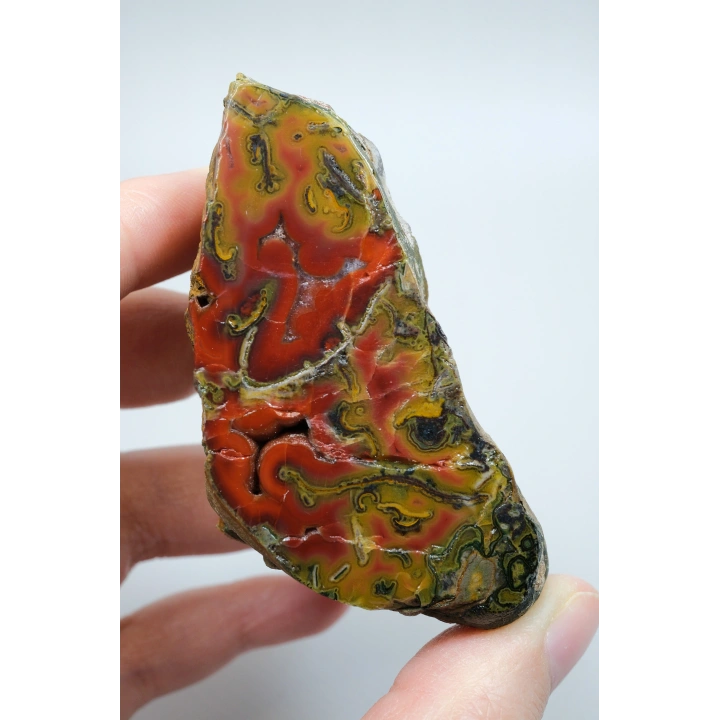 Corniola Rosso e Giallo senape Agata del Mar Nero a Fasce