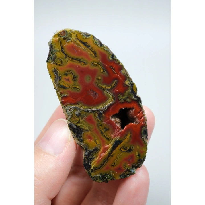 Corniola Rosso e Giallo senape Agata del Mar Nero a Fasce