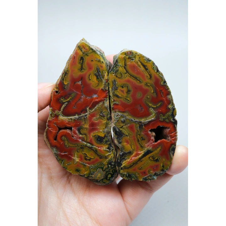 Corniola Rosso e Giallo senape Agata del Mar Nero a Fasce