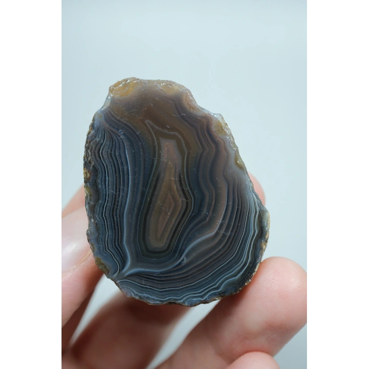 Holzkohlegrauer und Schiefert Blau Gebundener Schwarzer See-Achat-Paar