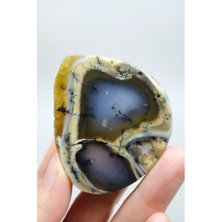 Renkli Mükemmel İşlenmiş Opal Dilimi - Merlinit, Sarı, Mavi