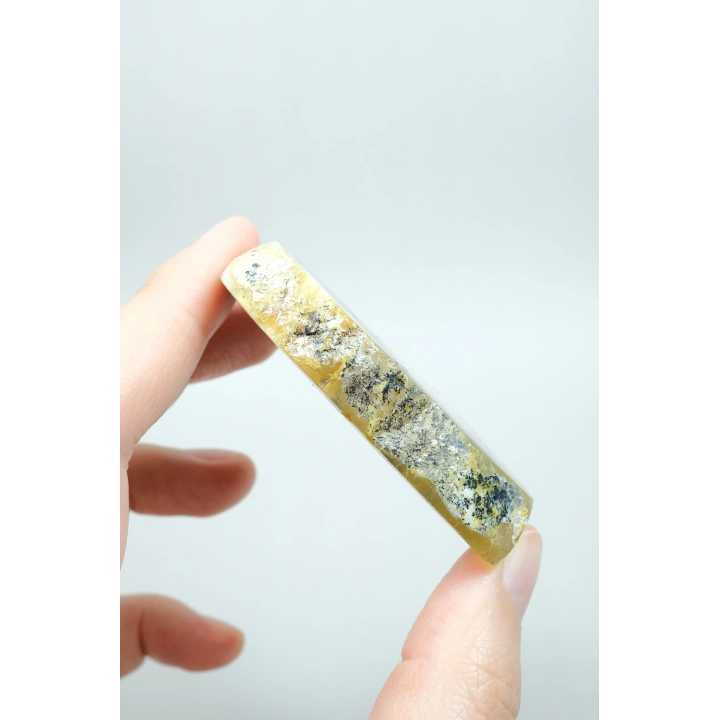 Renkli Mükemmel İşlenmiş Opal Dilimi - Merlinit, Sarı, Mavi