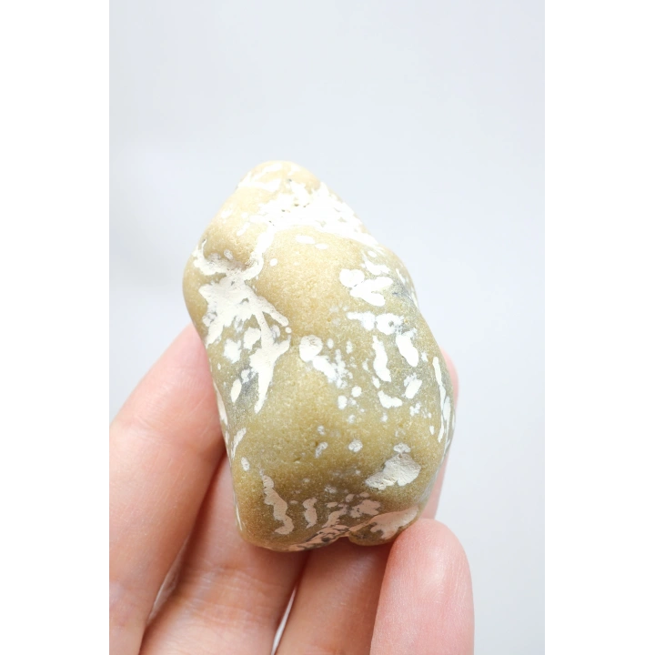 Common Opal Half – Hardal Sarısı, Kömür Siyahı ve Mavi Kalcedon Çekirdek Dilim, 41g