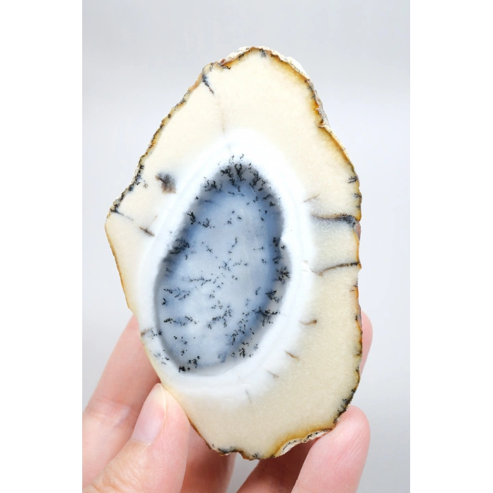 Dendritik Opal Çifti - Mavi ve Krem Merlinite Cilalanmış Taşlar, 368g