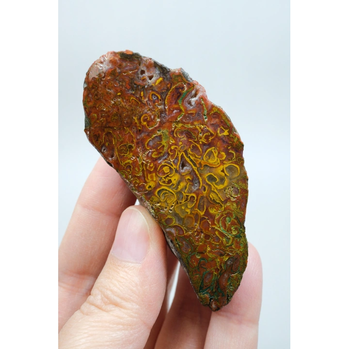 Dense Terracotta Red and Mustard Yellow Plume Agate, 180g