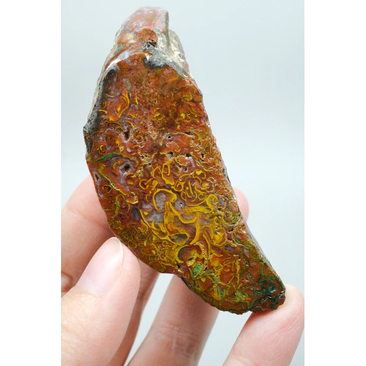 Dense Terracotta Red and Mustard Yellow Plume Agate, 180g